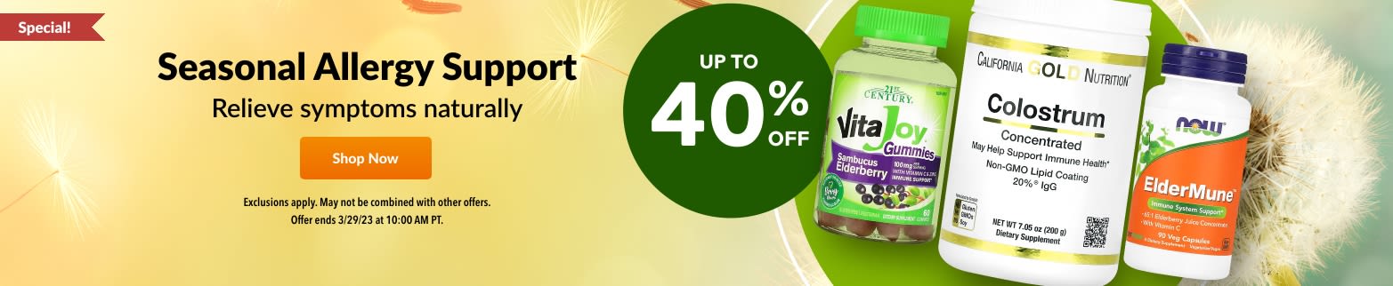 UP TO 40% OFF ALLERGY SUPPORT 