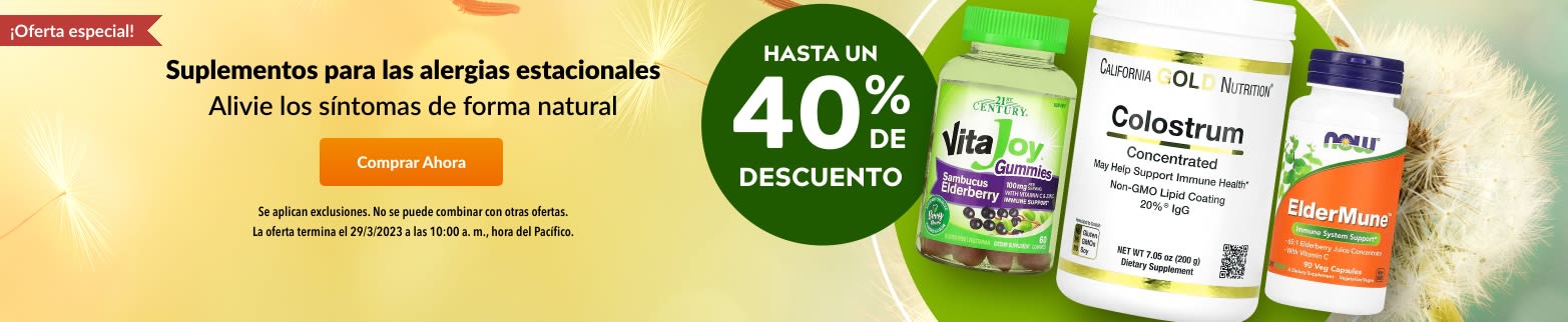 HASTA UN 40% DE DESCUENTO EN SUPLEMENTOS PARA LAS ALERGIAS