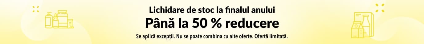 PÂNĂ LA 50 % REDUCERE LICHIDARE DE STOC LA FINALUL ANULUI