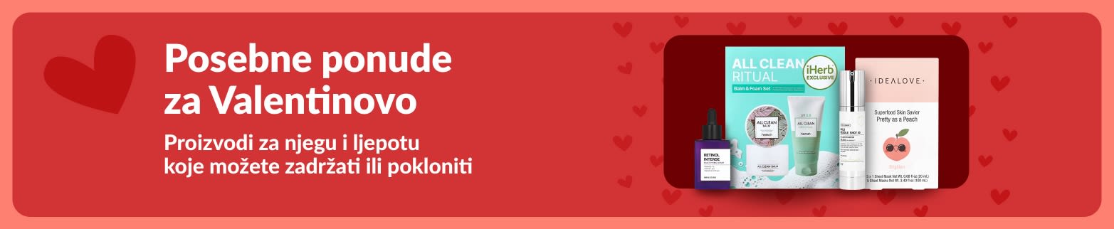 Setovi za njegu kože sa serumima i maskama iz iHerb trgovine, savršeni kao poklon za Valentinovo za počastiti sebe ili iznenaditi voljenu osobu.