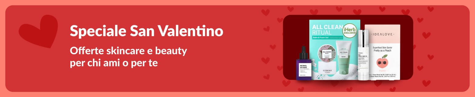 Set regalo skincare di San Valentino con sieri e maschere di iHerb, perfetti per coccolare te o chi ami.
