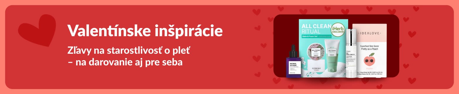 Valentínske darčekové sady starostlivosti o pleť so sérami a maskami z iHerb – ideálne na rozmaznávanie seba alebo niekoho, koho máte radi.