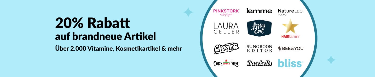 20% Rabatt auf Neuzugänge bei iHerb: Vitamine, Beauty & Gesundheitsmarken wie Bliss, Hairtamin, Pink Stork & mehr