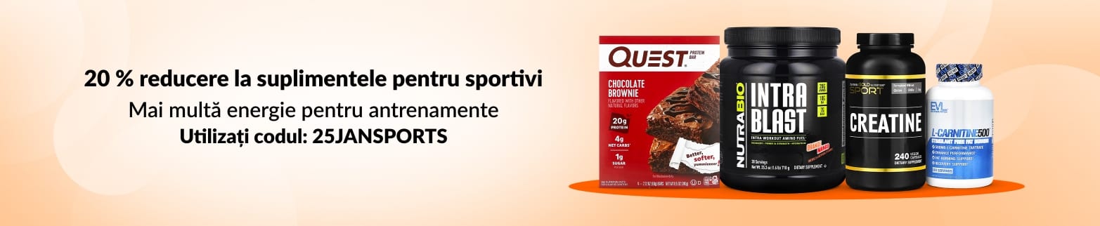 20 % REDUCERE LA SUPLIMENTELE PENTRU SPORTIVI