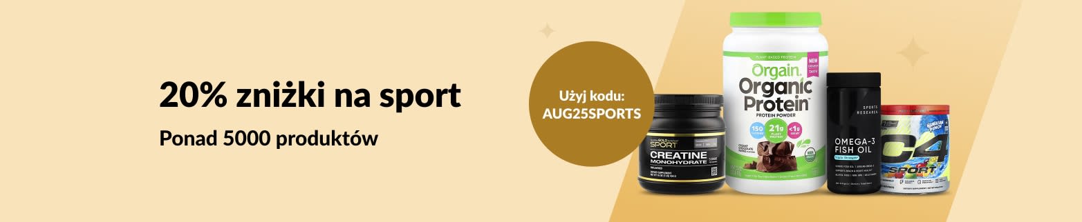 Kup odżywki sportowe marek Orgain, Sports Research, Cellucor, California Gold Nutrition i innych — 20% zniżki z kodem AUG25SPORTS.