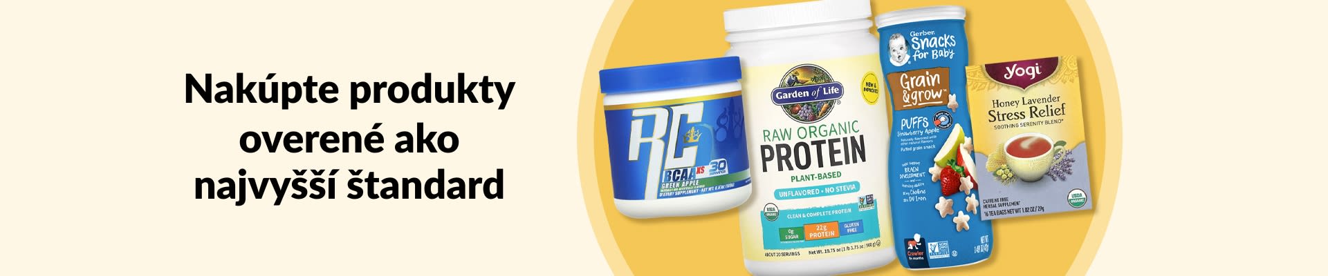 Nakúpte produkty overené ako najvyšší štandard vrátane BCAA, organických proteínov, pochúťok pre najmenších, čajov atď.