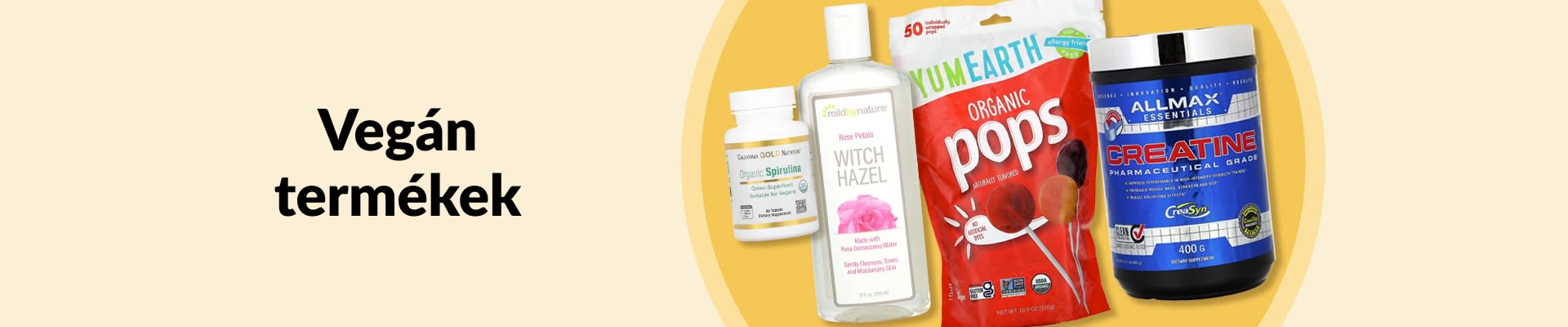 Fedezze fel vegán termékeinket: bio spirulina, varázsmogyoró tonik, bio édességek, kreatin-monohidrát és még sok más.