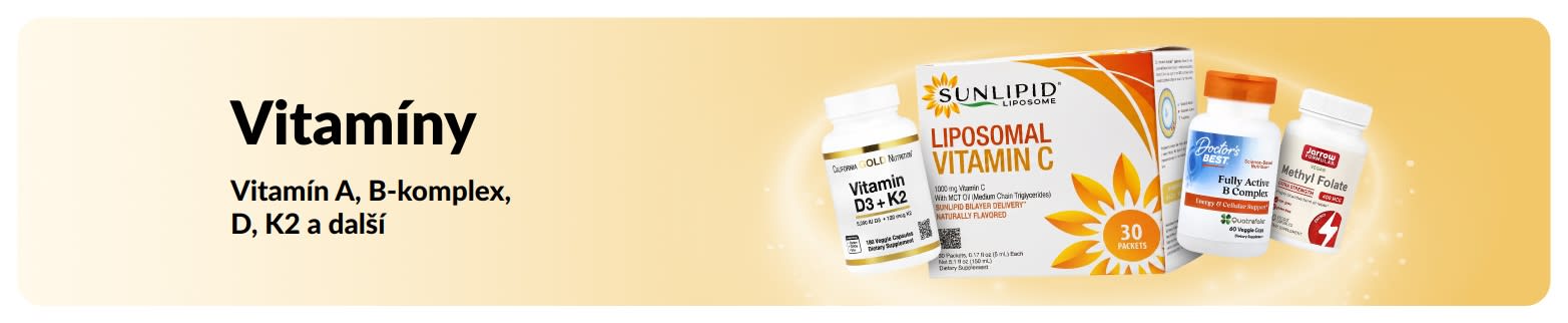 Propagační banner pro vitamíny s doplňky stravy s vitamíny.