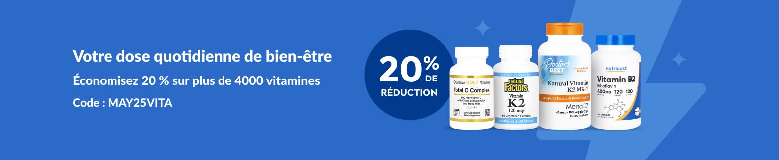 20 % de réduction sur les vitamines
