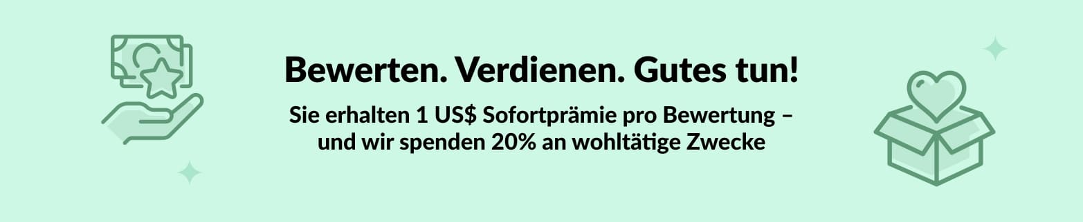 Bewerten für wohltätige Zwecke Weitere Infos