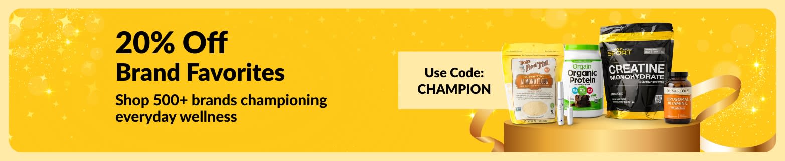 20% off top wellness brands with code CHAMPION.