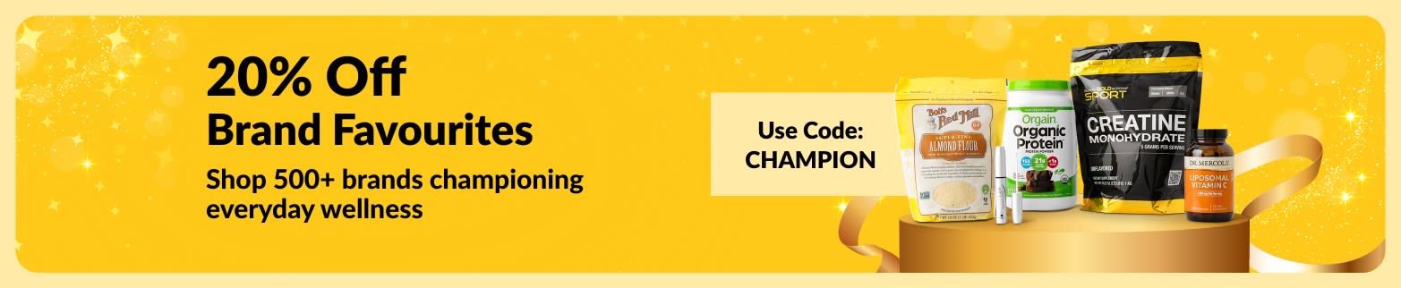 20% off top wellness brands with code CHAMPION.