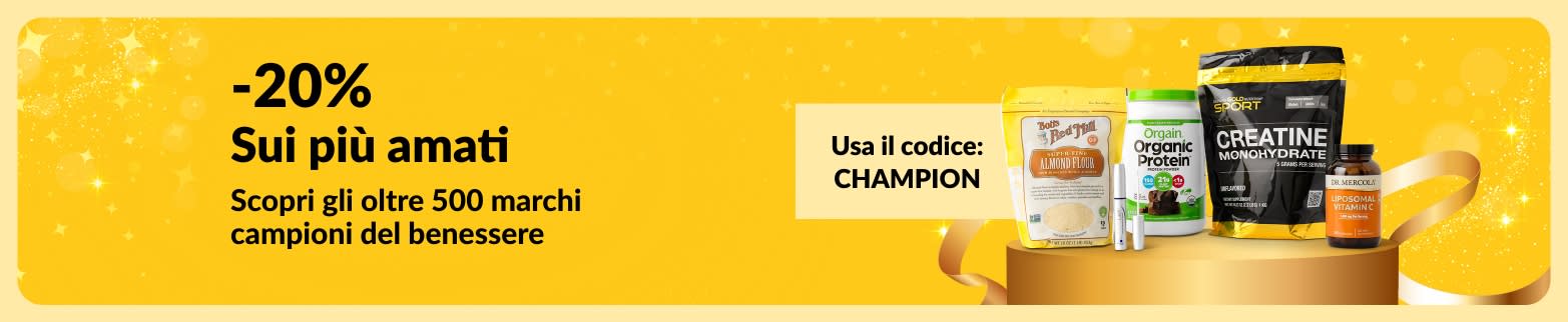 -20% sui migliori marchi del benessere con il codice CHAMPION.