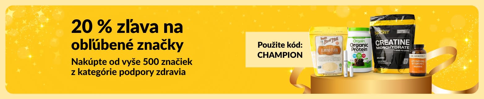 20 % zľava na top produkty na podporu zdravia s kódom CHAMPION.