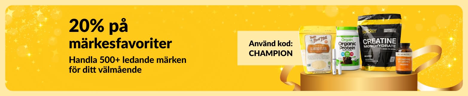 20% på ledande märken för ditt välmående med kod CHAMPION.