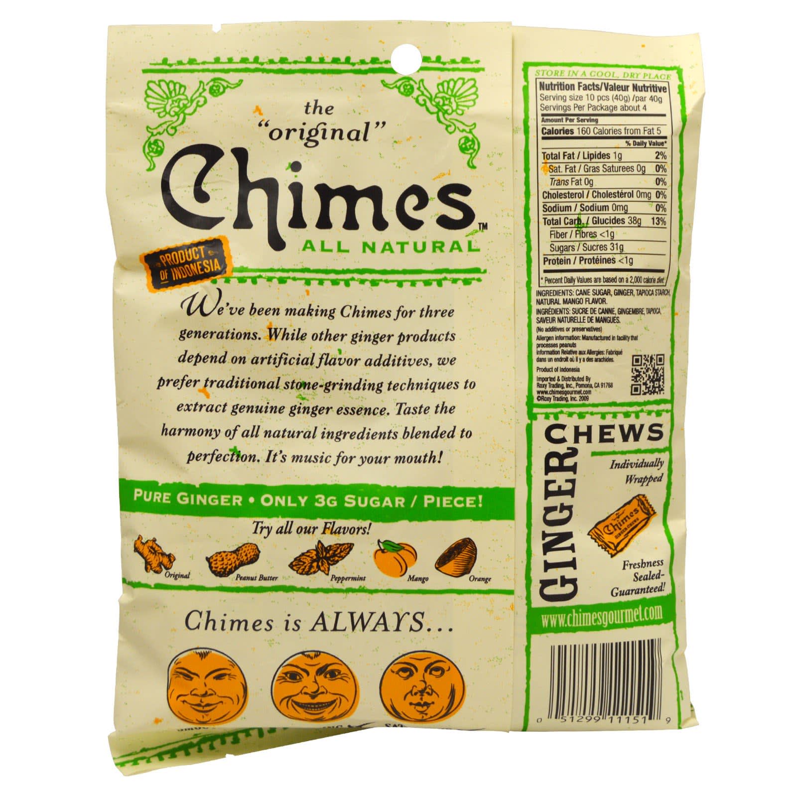 Chimes, Ginger Chews, Mango, 5 oz (141.8 g)