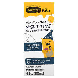Comvita, Kids, Manuka Honey Night-Time Beruhigender Sirup, Traube, 118 ml (4 fl. oz.)