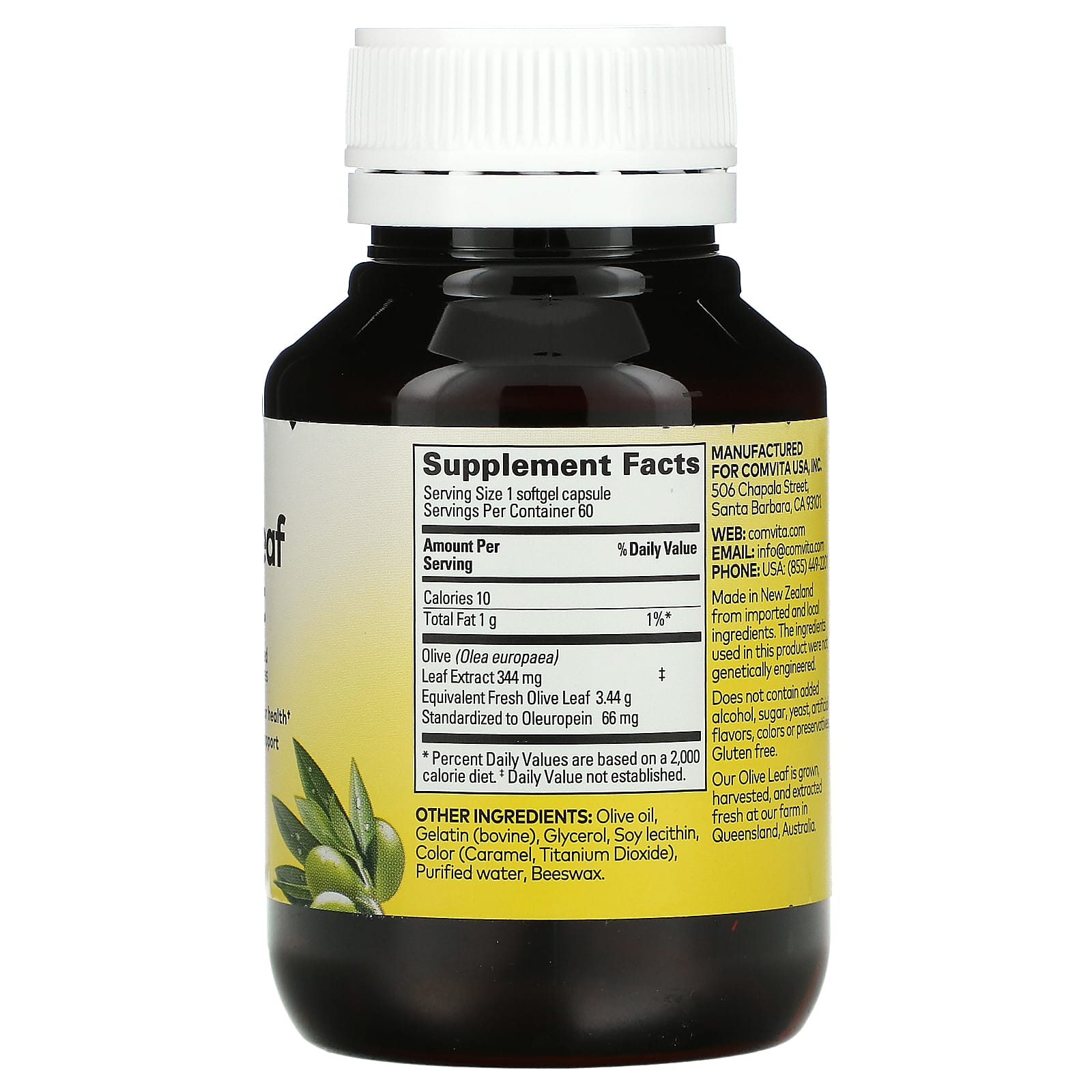 Comvita, Olive Leaf Extract, 60 Softgel Capsules