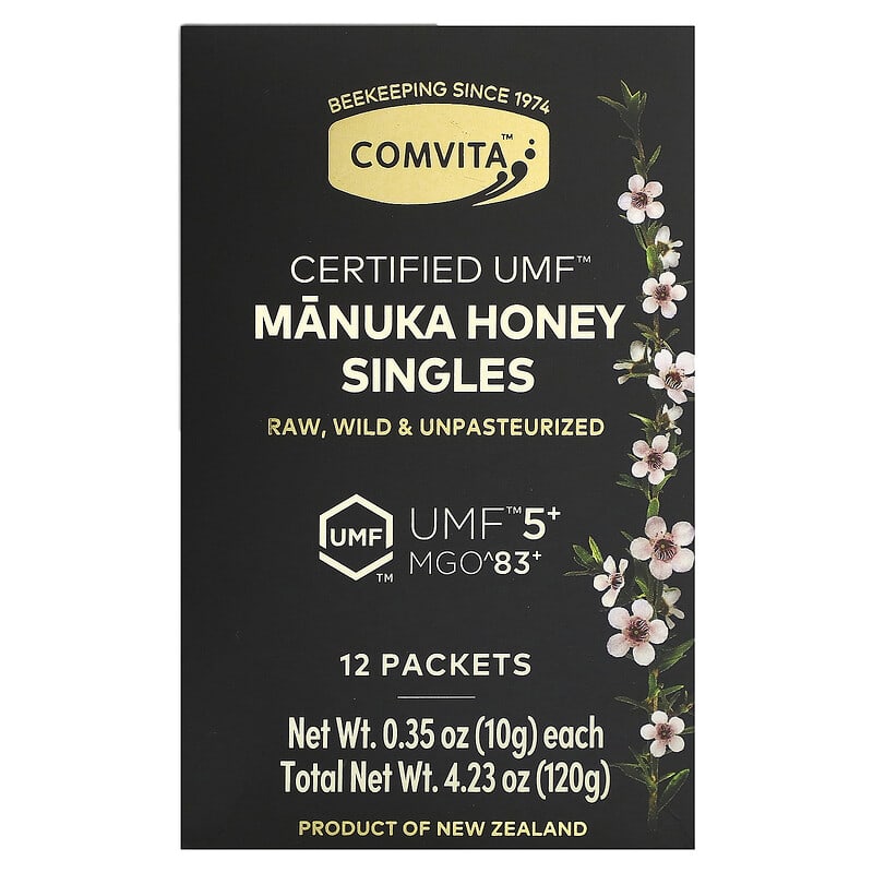 Manuka Honey Singles, UMF 5+, MGO 83+, 12 Packets, 0.35 oz (10 g) Each