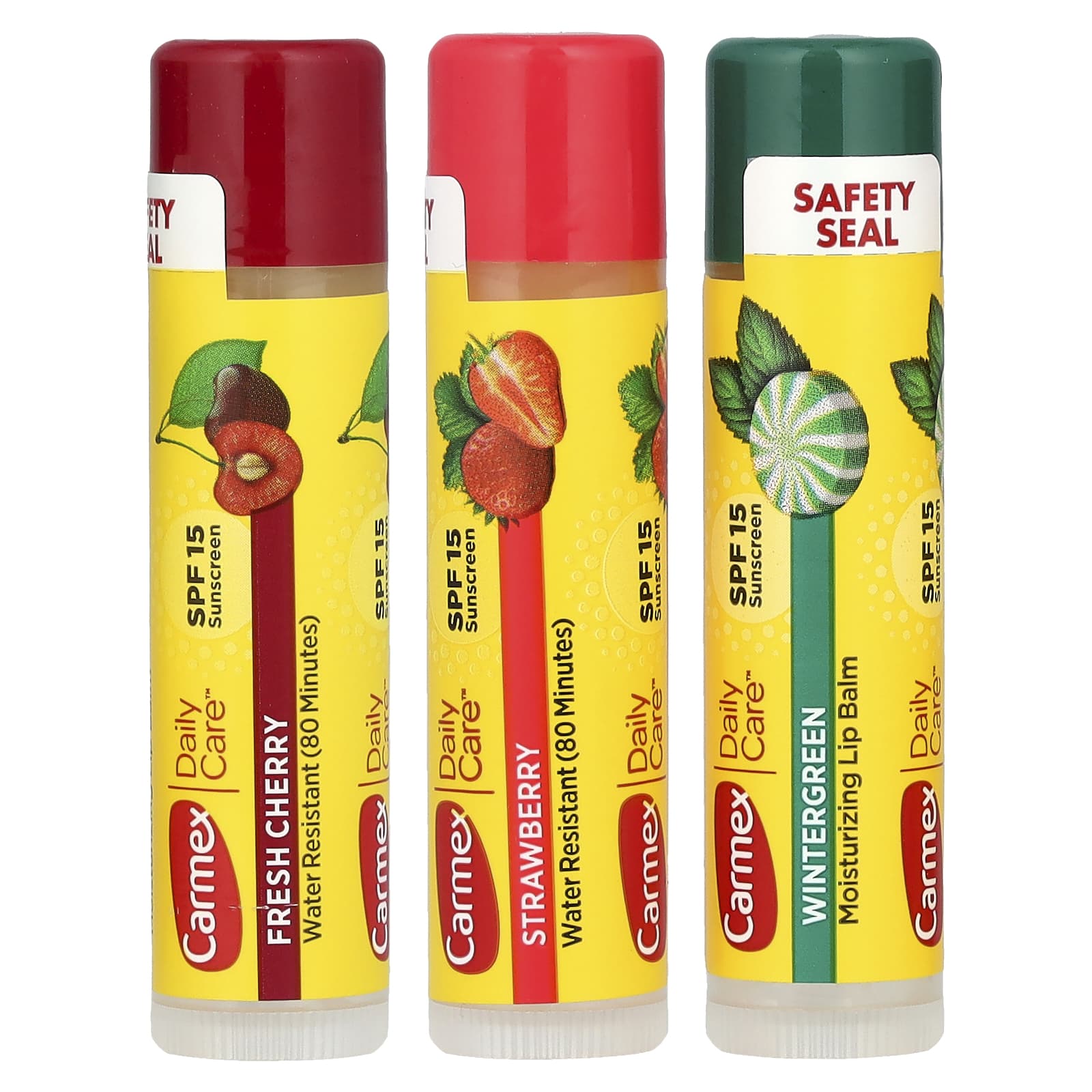 Daily Care®, Moisturizing Lip Balm, SPF 15, Variety, 3 Pack, 0.15