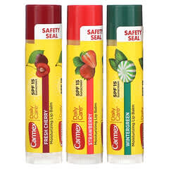 Carmex, Daily Care, Feuchtigkeitsspendender Lippenbalsam, Sorte, LSF 15, 3er-Pack, je 4,25 g (0,15 oz.)