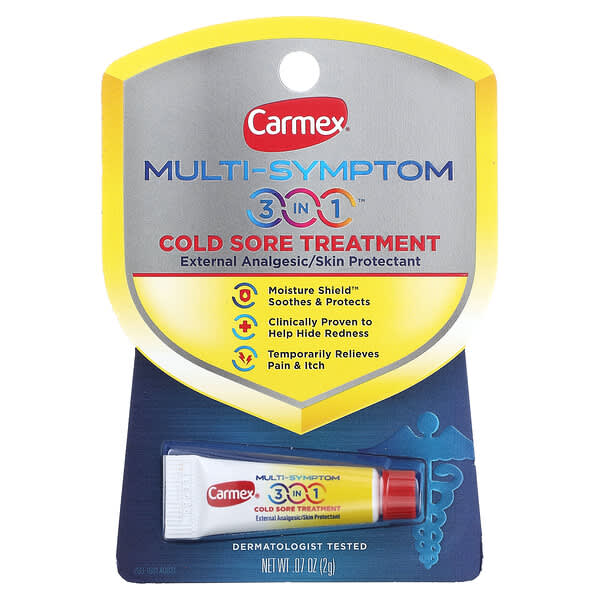 Carmex, Multi-Symptom，3 合 1 唇瘡疹護理配方，0.07 盎司（2 克）