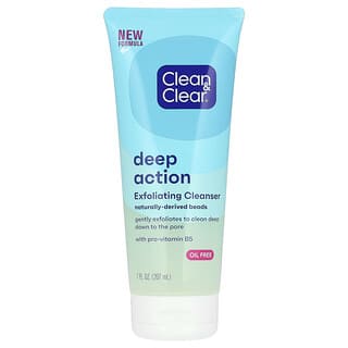 Clean & Clear, Acción profunda, Agente de limpieza exfoliante, 207 ml (7 oz. líq.)
