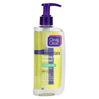Clean & Clear, Essentials, Limpiador facial en espuma, Piel sensible, Sin fragancia, 240 ml (8 oz. Líq.)