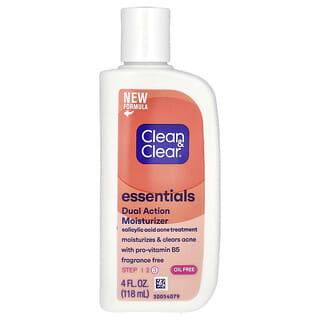Clean & Clear, Essentials, Dual Action Moisturizer, Fragrance Free, 4 fl oz (118 ml)