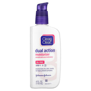 Clean & Clear, Hidratante de Ação Dual, Ácido Salicílico, Medicação contra Acne, 4 oz fl (118 ml)