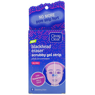 Clean & Clear, Blackhead Eraser, Scrubby Gel Strip, 6 Dissolving Strips