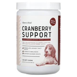 Chew + Heal, Cranberry Support, For Dogs, 120 Soft Chews, 12.6 oz (360 g)