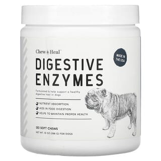 Chew + Heal, Enzimas digestivas, Para perros, 120 comprimidos masticables blandos, 288 g (10 oz)