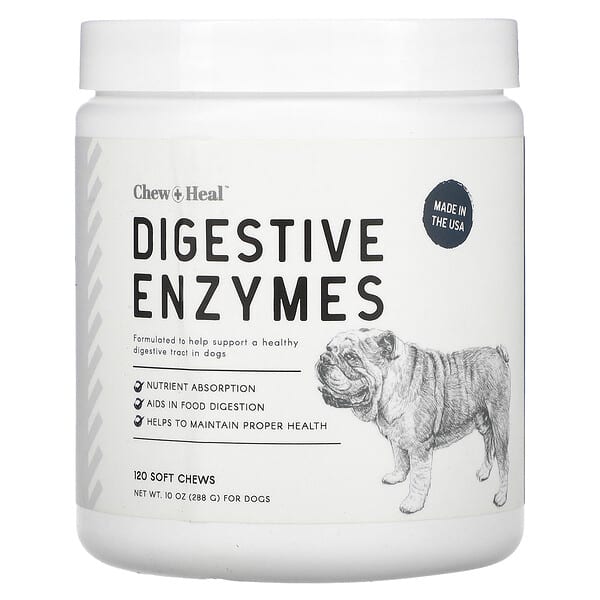 Chew + Heal, Digestive Enzymes, For Dogs, 120 Soft Chews, 10 oz (288 g)