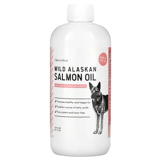 Chew + Heal‏, שמן סלמון בר אלסקה, לכלבים, 16 אונקיות נוזל (473 מ“ל)
