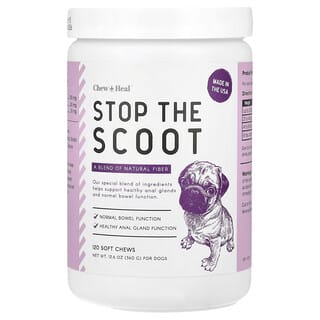 Chew + Heal, Stop The Scoot, Para perros, 120 comprimidos masticables blandos, 360 g (12,6 oz)