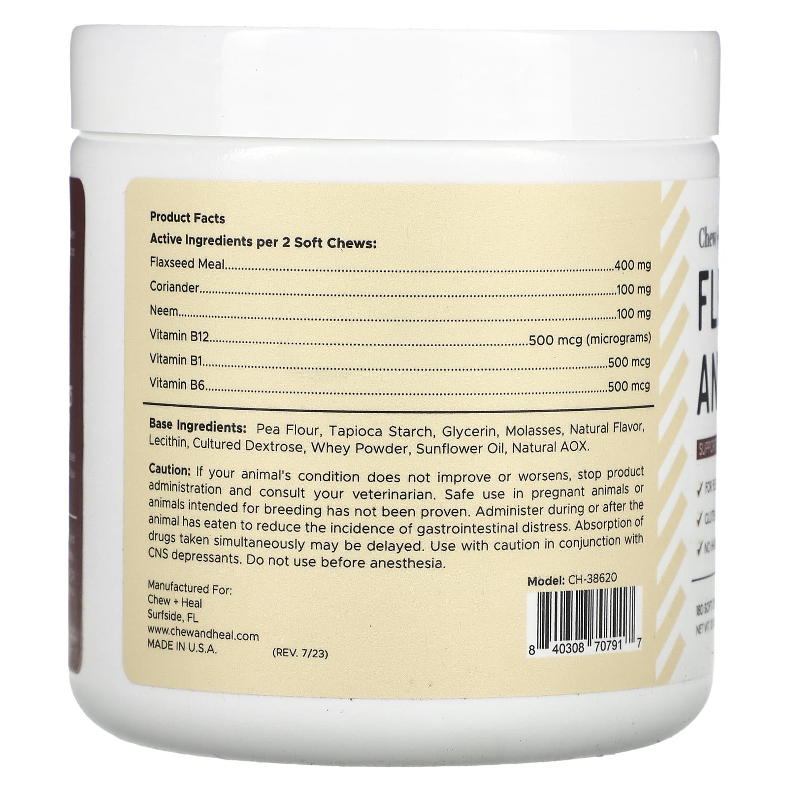 Chew + Heal, Flea and Tick, For Dogs, 180 Soft Chews, 12.8 oz (363 g)