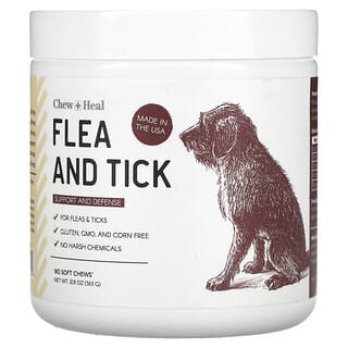 Chew + Heal, Flea and Tick, For Dogs, 180 Soft Chews, 12.8 oz (363 g)