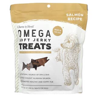 Chew + Heal, Golosinas con cecina suave Omega, Para perros, Salmón, 340 g (12 oz)