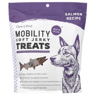 Chew + Heal, Mobility Soft Jerky Treats, For Dogs, All Ages, Salmon, 12 oz (340 g)