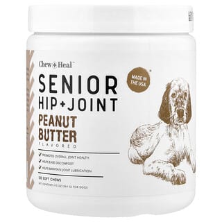 Chew + Heal, Senior Hip + Joint, For Dogs, Peanut Butter , 120 Soft Chews, 9.3 oz (264 g)