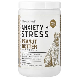 Chew + Heal, Ansiedade + Estresse, Para Cães, Manteiga de Amendoim, 60 Cápsulas Mastigáveis, 132 g (4,6 oz)