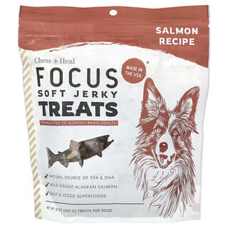 Chew + Heal, Focus Soft Jerky Treats, For Dogs, Salmon, 12 oz (340 g)