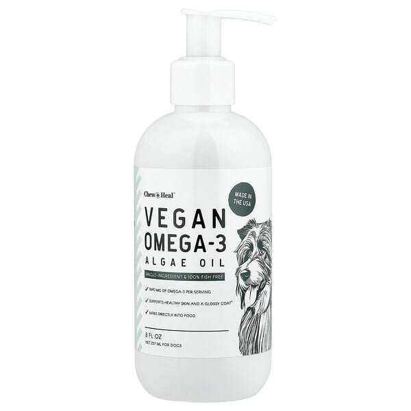 Chew + Heal, Vegan Omega-3 Algae Oil, For Dogs, 8 fl oz (237 ml)