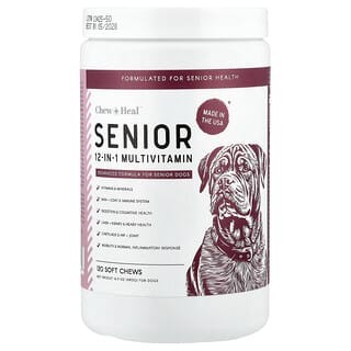 Chew + Heal, 12-in-1 Multivitamin, Advanced Formula For Senior Dogs, 120 Soft Chews, 16.9 oz (480 g)