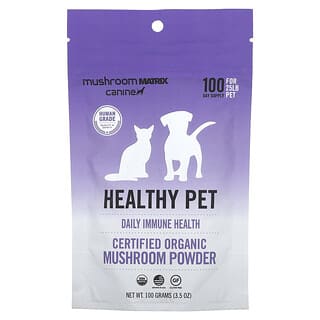 Mushroom Matrix Canine, Healthy Pet, polvere di funghi biologici certificati, per animali domestici di 10 kg, per cani e gatti, 100 g
