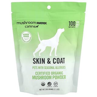 Mushroom Matrix Canine, Skin & Coat, Certified Organic Mushroom Powder, For Cats and Dogs, 7.1 oz (200 g)