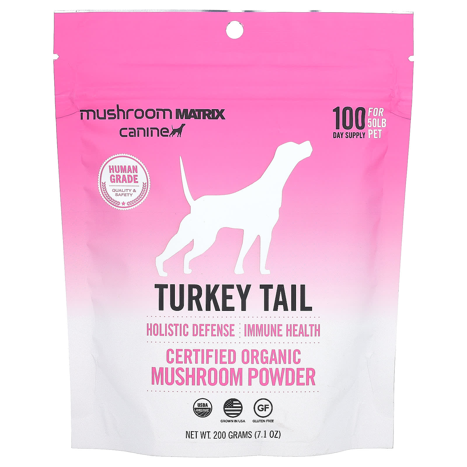 Mushroom Matrix Canine, Turkey Tail, Certified Organic Mushroom Powder