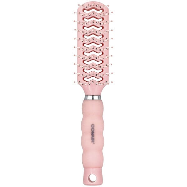 Conair, Gel Grips, 편안한 젤 핸들, 드라이기 바람이 잘 통하는 스타일용 브러시, 브러시 1개