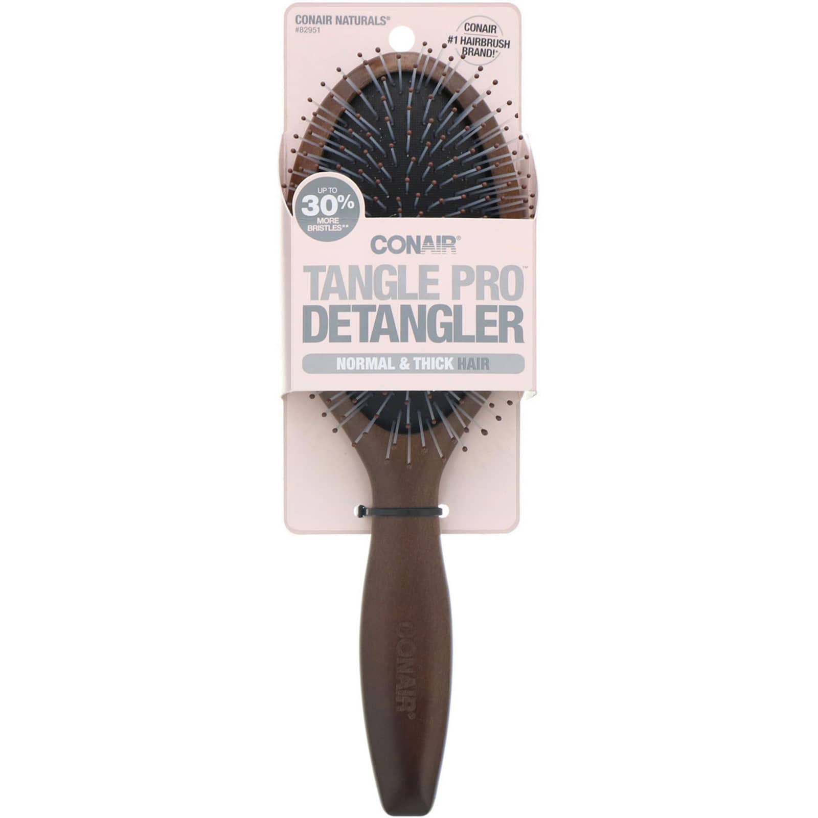 Conair, Tangle Pro Detangler, Normal & Thick Hair, Wood Cushion Hair